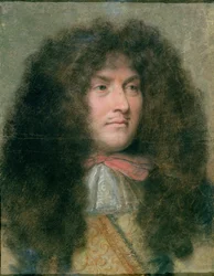 ルイ14世の肖像（1638-1715）フランス国王（紙にパステル）